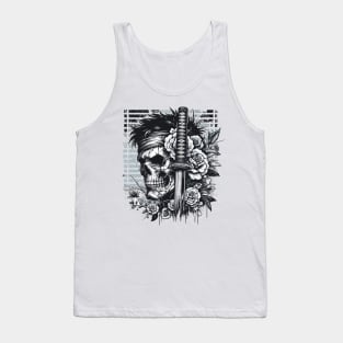 Sworded Blossom Skull Tank Top